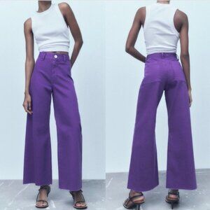 ZARA THE MARINE STRAIGHT PURPLE VIOLET JEANS